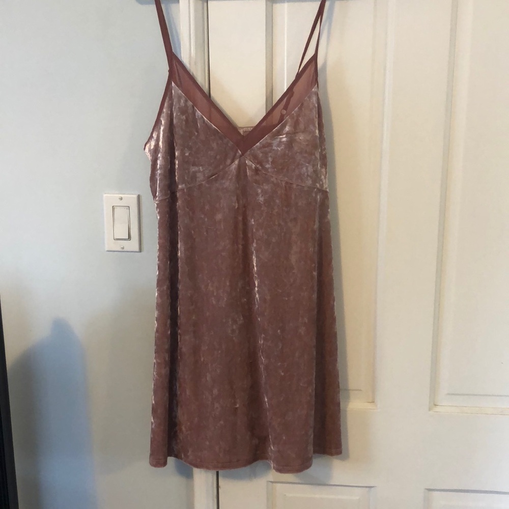 Pink velvet dress